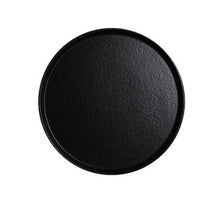 8″ Textured Black Porcelain Stackable Round Plate