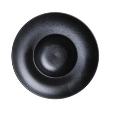 10¾″ Textured Black Ceramic Wide-Rim Bowl — 10 oz