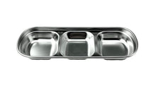 8″ × 3¹⁄₁₆″ Satin Stainless Steel 3-Compartment Sauce Dish