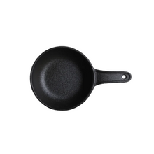 6″ Textured Black Ceramic Serving Pan with Handle — 18 oz