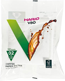 HARIO V60 Size 02 White Paper Coffee Filters — 100 Sheets