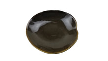 8¼″ Gray & Black Ceramic Deep Round Plate — 1¾″ High