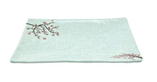 11⅞″ Mint Green Floral Melamine Rectangular Plate