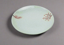12″ Mint Green Floral Melamine Round Plate
