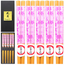 Pink Cherry Blossom Bamboo Chopsticks — 5 Pairs
