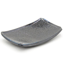 7¼ × 4¾ in Dark Brown & Blue Ceramic Plate — MS27-KR