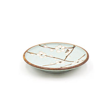 4 in Aqua Blossom Ceramic Sauce Plate, 2 oz — Q24-BP