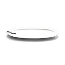 12″ × 4¾″ White Oval Serving Platter — Shallow Rim