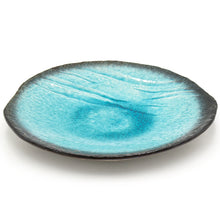 10¾″ Turquoise Ceramic Dinner Plate with Dark Rim