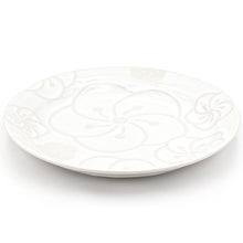 9½″ White Kyo Plum Ceramic Plate — YG280-KP