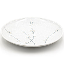 10″ White Sakura Ceramic Plate