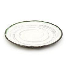 6.65″ White, Green & Brown Ceramic Round Plate