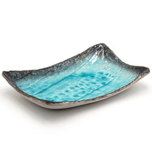 10½″ × 6.65″ Turquoise Ceramic Rectangular Plate