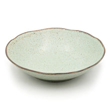 8¼″ Pale Green Brown-Rim Ceramic Deep Plate