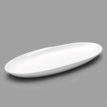 10¾″ × 4¾″ White Porcelain Oval Plate
