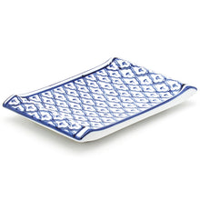 8½″ × 5¾″ Blue & White Ceramic Rectangular Plate