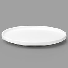 10¼″ White Ceramic Round Plate — Low Upright Rim