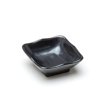 3.25" Square Ceramic Plate, Black