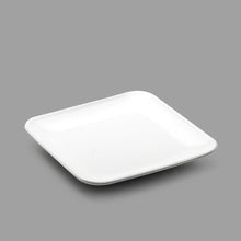 6½″ White Porcelain Square Plate — Soft Corners