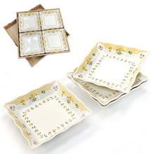 Square 4-Piece Plate Set, Yellow