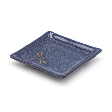 5″ Navy Dragonfly Square Ceramic Plate