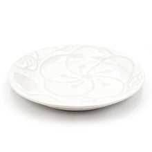 7″ White Kyo Plum Ceramic Plate — YG275-KP
