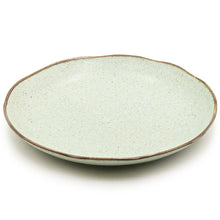 10¼″ Pale Green Brown-Rim Ceramic Round Plate