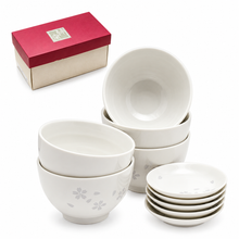 Ceramic 10-Piece Plate & Bowl Set, White — Sakura Design, Product view