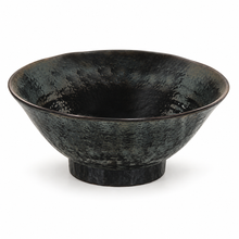 7½″ Black & Brown Tenmoku Melamine Noodle Bowl — 32 oz, Angled empty product product view