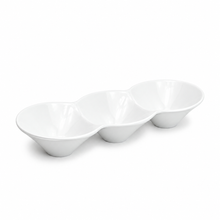 3-Compartment Sauce Bowl Conic Dish 10-3/4", White Ceramic, Product view