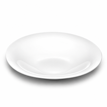 13" Round Shallow Bowl, White Ceramic, Product view