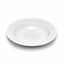 10-1/2" Round Wide-Rim Bowl, White Ceramic, Product view