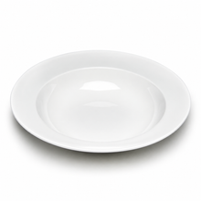 12-1/2" Round Wide-Rim Bowl, White Ceramic, Product view