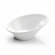 10"x9" Slanted Bowl, White Ceramic, Product view