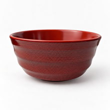 6¾″ Burgundy & Black Dot Melamine Bowl — Made in Korea, Product view