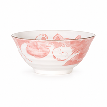 Ceramic Bowl — 16 fl. oz., Red, Pale pink cat bowl product view
