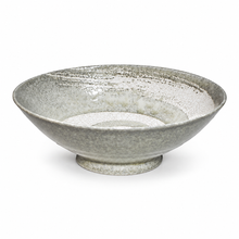 Ceramic Noodle Bowl — 50 fl. oz., Gray, Low-angle grey crackle bowl product view
