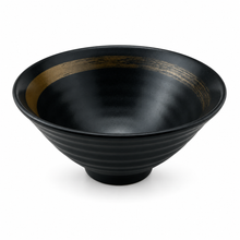Angled black ramen bowl