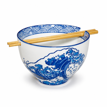 Ceramic Bowl 24 oz (SF56-WV), Angled bowl with chopsticks
