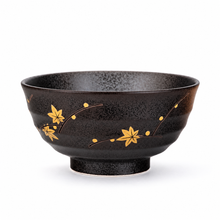 Ceramic Ramen Bowl — 30 fl. oz., Angled gold-leaf product view