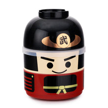 Two-Tier Samurai Bento Box — Black and Red (50643)