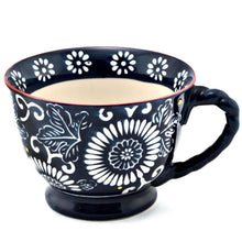 White Floral Footed Ceramic Mug 14 oz (SM10-5033)