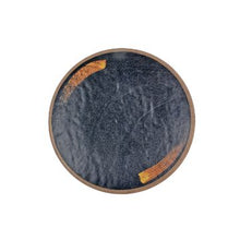 7 in Dark Melamine Round Plate with Brown Rim