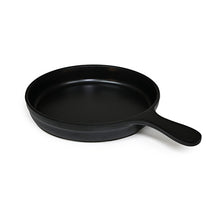 Black Round Melamine Serving Plate with Handle
