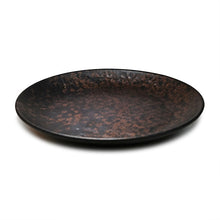 Black Mottled Round Melamine Plate — 10 in