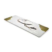White & Olive Melamine Rectangular Plate