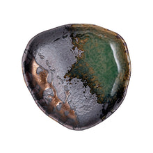 6¼″ Green & Brown Ceramic Triangular Plate