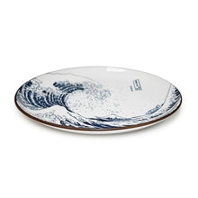 10″ Blue Great Wave Ceramic Plate — Made in Japan
