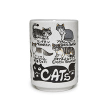 9 oz Illustrated Cat Ceramic Teacup — 4″ High