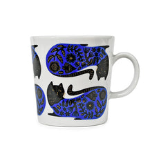 10 oz Blue Cat Ceramic Mug — 3½ in H